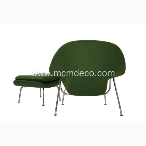 Green Cashmere Wool Saarinen Womb Chair & Ottoman